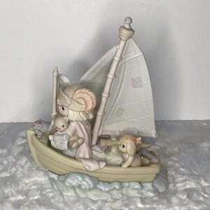 Precious Moments This Land Is Our Land 527386 1992 Figurine Sailing Ship Ltd Ed